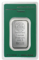 1 oz Platinum Heraeus Bar